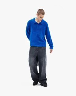 FAUX MINK POLO SWEATER ROYAL BLUE -Vicinity Fashion Store 06 d06de462 2202 4257 a74d 6d7945d0537f