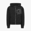V-LOGO KNIT ZIP HOODIE BLACK