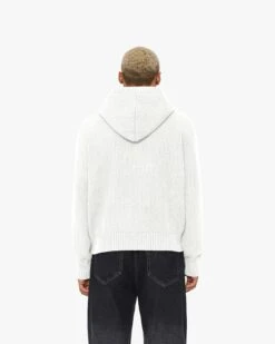 V-LOGO KNIT ZIP HOODIE WHITE -Vicinity Fashion Store 22 0ec9550a de6b 49c1 a20b 77d1e7d7bc9c