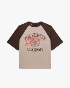 BICOLOR PUBLIC INSTITUTE TEE BROWN/CREAM