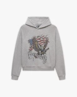 EAGLE TATTOO HOODIE MELANGE GREY