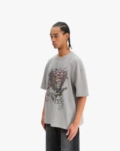 EAGLE TATTOO TEE MELANGE GREY -Vicinity Fashion Store EAGLE TATTOO TEE MELANGE GREY4