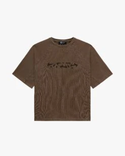 ACID WASHED TEE BROWN