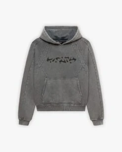 ACID WASHED HOODIE LIGHT GREY