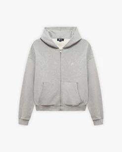SOFTS ZIP-HOODIE GREY MELANGE