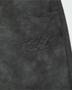 SCRIPT LOGO LEATHER PANTS GREY -Vicinity Fashion Store Untitled 1 0004 IMG 5213
