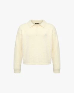 FAUX MINK POLO SWEATER CREAM