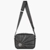 X LEATHER SHOULDERBAG BLACK