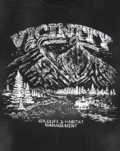 LANDSCAPE TEE BLACK -Vicinity Fashion Store black t shirt 02 detail