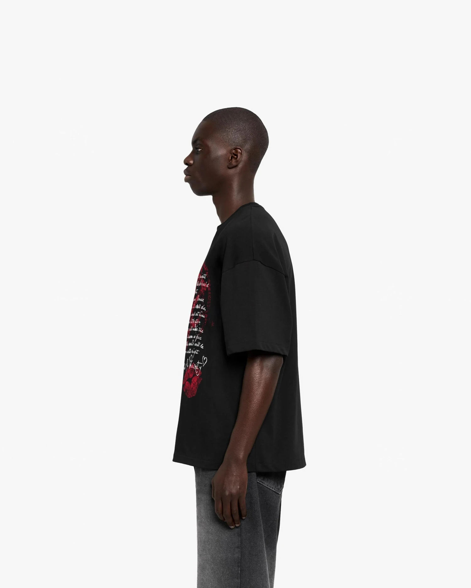 LOVE LETTER TEE BLACK 4 LOVE LETTER TEE BLACK - Image 4