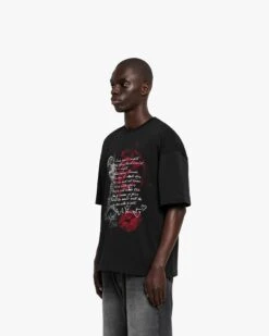 LOVE LETTER TEE BLACK 7 LOVE LETTER TEE BLACK -Vicinity Fashion Store love letter black tilt