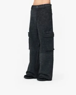 SCRIPT LOGO LEATHER PANTS TAR BLACK -Vicinity Fashion Store pics 0002 ColorFill2copy7