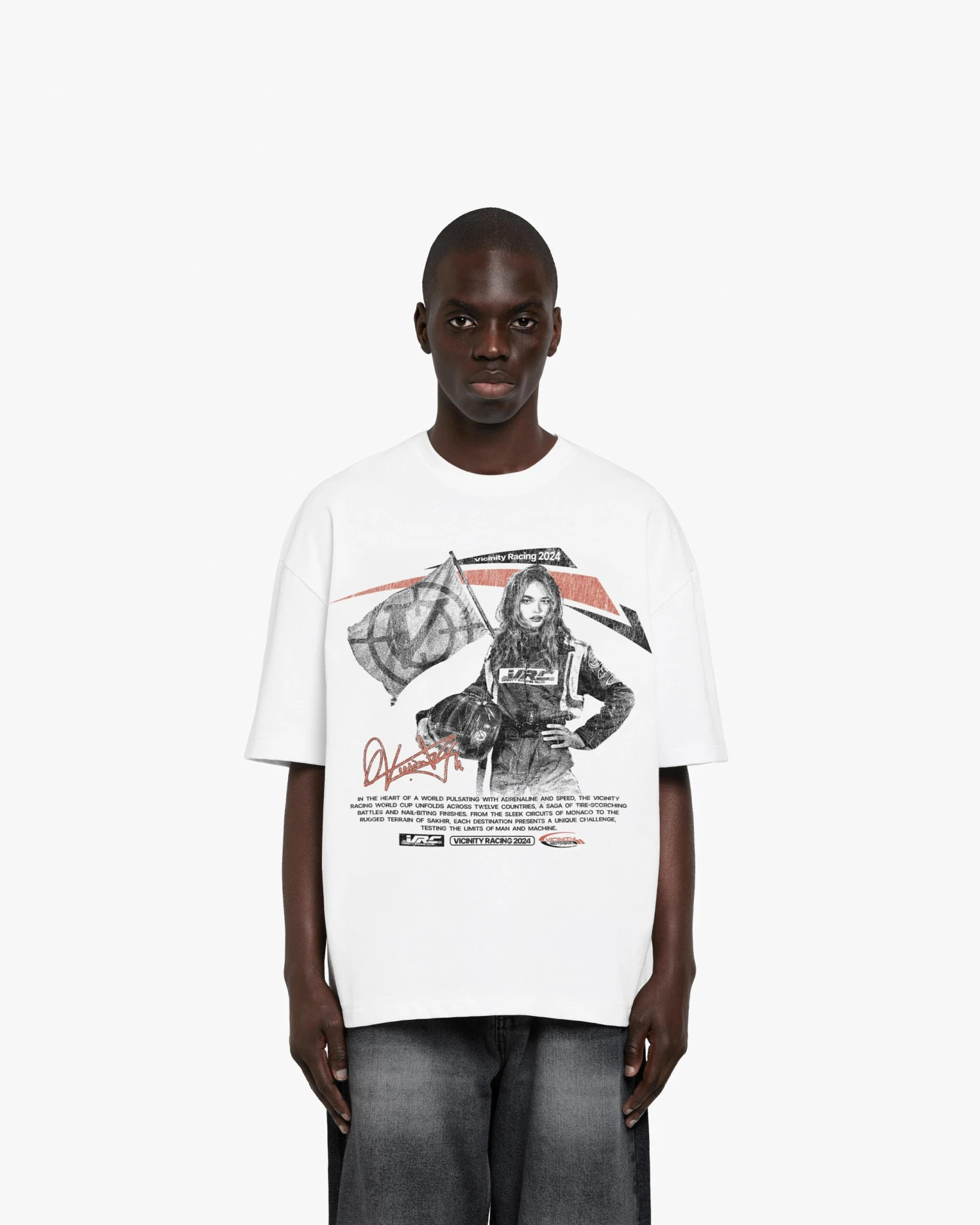 RACING GIRL TEE WHITE 2 RACING GIRL TEE WHITE - Image 2