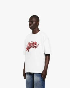ROSE LOGO TEE WHITE 7 ROSE LOGO TEE WHITE -Vicinity Fashion Store rose logo white tilt