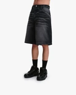 FADED BLACK DENIM JORTS -Vicinity Fashion Store tilt 9b4e0c77 e6c4 4a61 8a15 0f0fcb9ee856