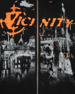 HAUNTED HOUSE ZIP HOODIE BLACK -Vicinity Fashion Store website pic main 0000s 0000 DSC 0723