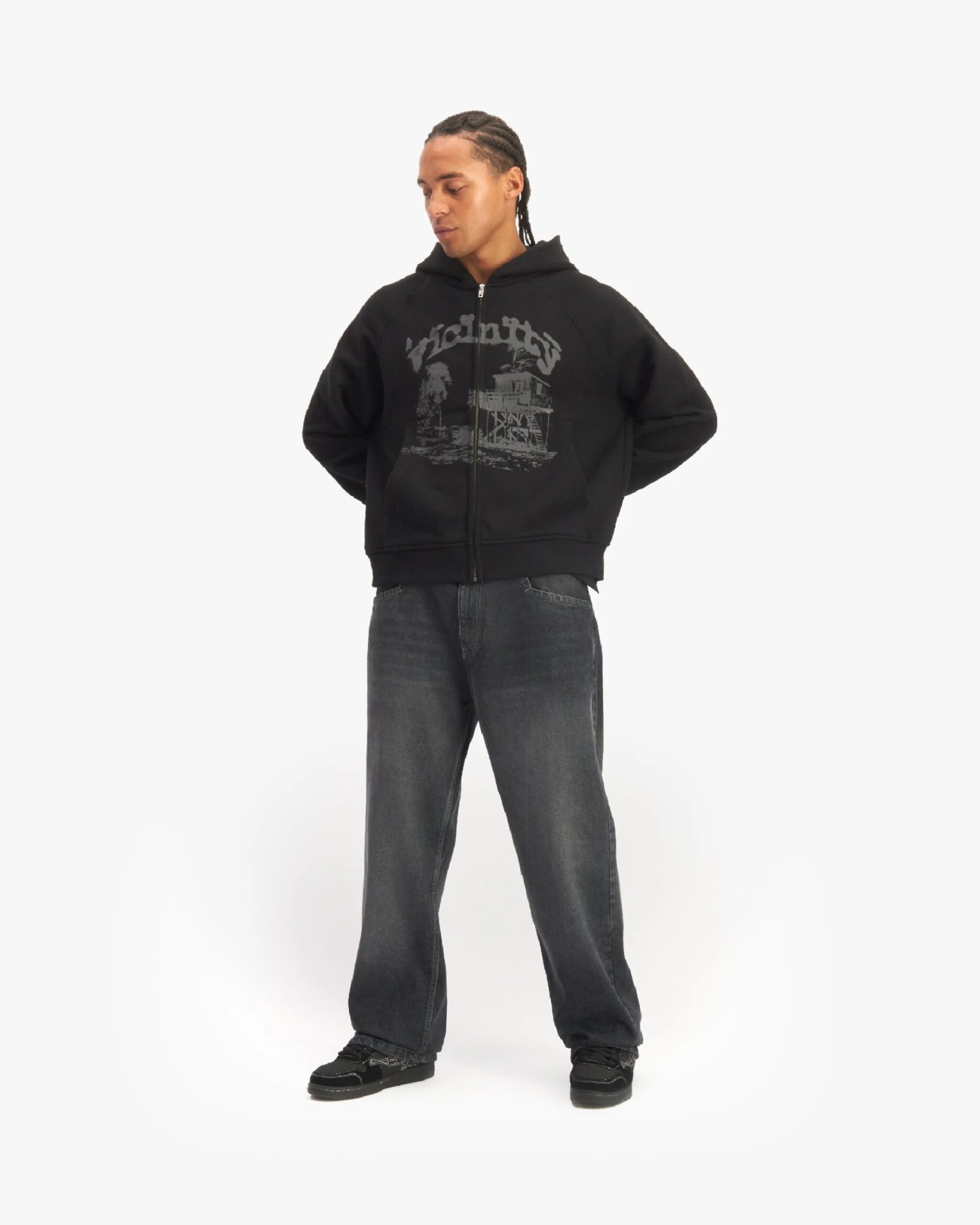 SHOOTING HOUSE ZIP HOODIE BLACK 8 SHOOTING HOUSE ZIP HOODIE BLACK - Image 8