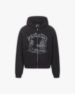 SHOOTING HOUSE ZIP HOODIE BLACK