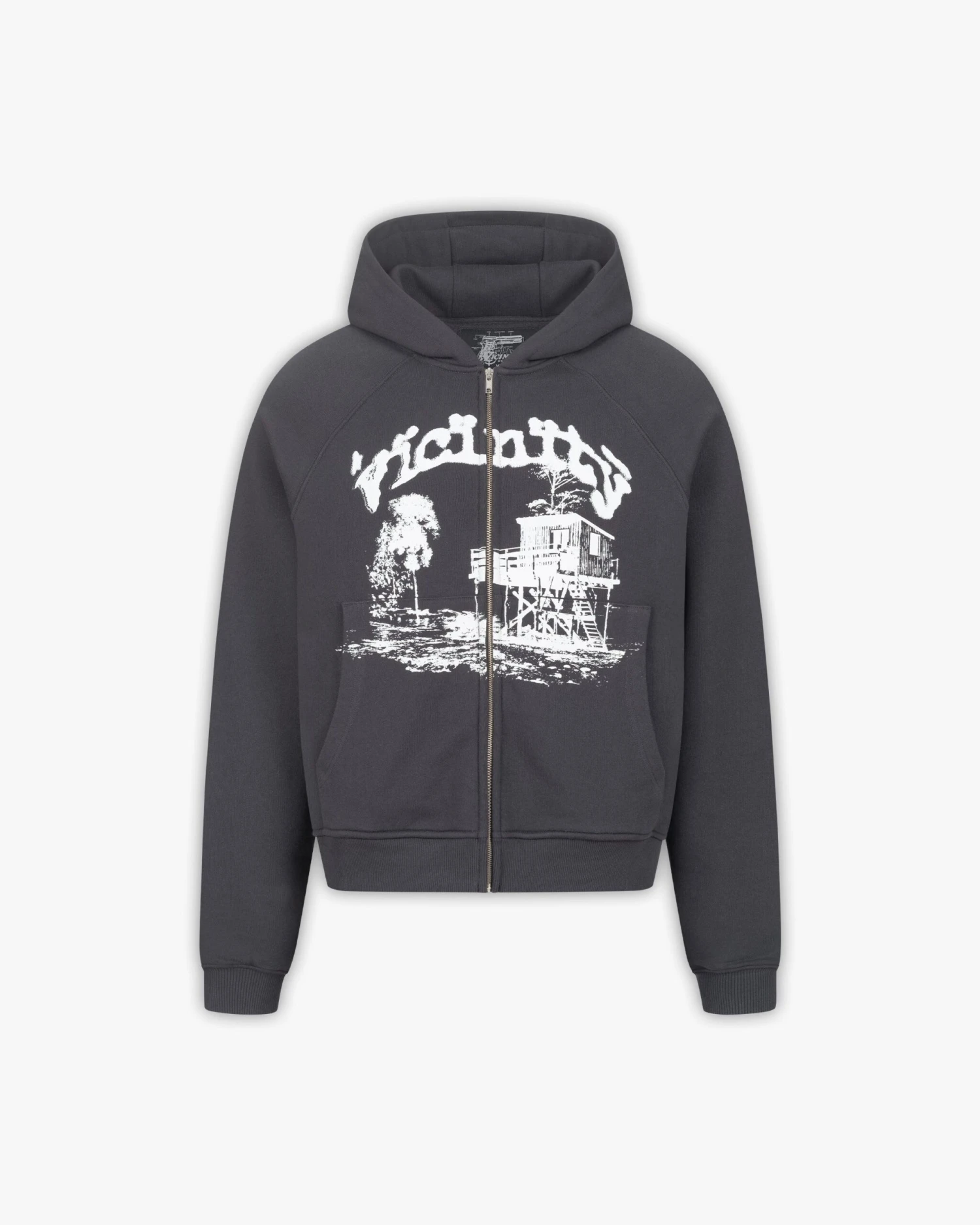 SHOOTING HOUSE ZIP HOODIE DARK GREY 1 SHOOTING HOUSE ZIP HOODIE DARK GREY