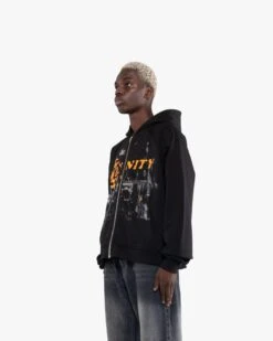 HAUNTED HOUSE ZIP HOODIE BLACK -Vicinity Fashion Store website pic main 0010 Backgroundcopy5