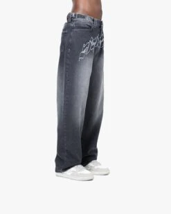 OUTLINED MIRAGE DENIM GREY / WHITE -Vicinity Fashion Store website pic main EMBROIDERYDENIMs 0000s 0002 14