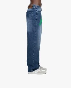 MIRAGE DENIM DARK BLUE / GREEN 9 MIRAGE DENIM DARK BLUE / GREEN -Vicinity Fashion Store website pic main EMBROIDERYDENIMs 0001s 0011 05