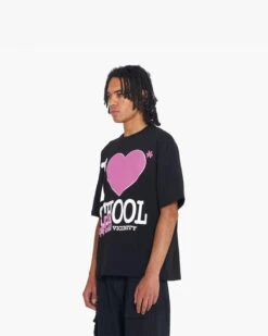 I LOVE SCHOOL TEE BLACK 9 I LOVE SCHOOL TEE BLACK -Vicinity Fashion Store website pic main SummerTees 0001s 0003 school b