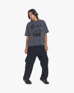HIDDEN HILLS TEE DARK GREY -Vicinity Fashion Store website pic main SummerTees 0003s 0002 FINAL AA VICINITYXMOONLIGHTMANSION4223