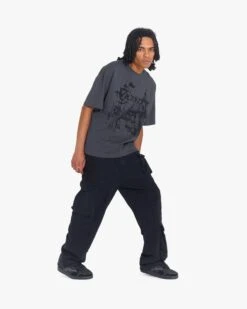 HAUNTED HOUSE TEE DARK GREY -Vicinity Fashion Store website pic main SummerTees 0003s 0012 FINAL AA VICINITYXMOONLIGHTMANSION4833