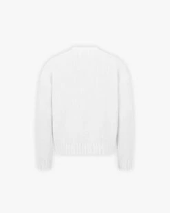 V-LOGO KNITWEAR WHITE -Vicinity Fashion Store white back